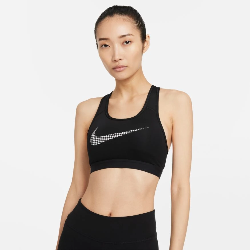 Nike Women’s Swoosh Icon Clash Sports Bra (010 - Black/White) 1 Nike Women’s Swoosh Icon Clash Sports Bra (010 - Black/White)