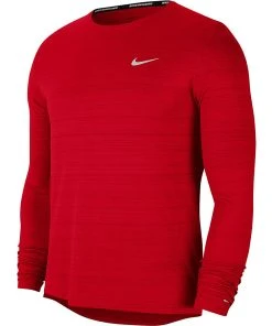 Nike Men's DRI-FIT Miler Long Sleeve (657 - University Red/Reflective Silver)