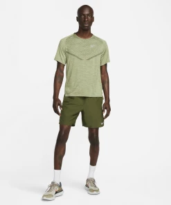 Nike Men's DRI-FIT Techknit Ultra Short Sleeve Running Top (326 - Rough Green/Alligator/Reflective Silver) 12 Nike Men's DRI-FIT Techknit Ultra Short Sleeve Running Top (326 - Rough Green/Alligator/Reflective Silver) -New balance-shop DM4753 326 E PREM 2000