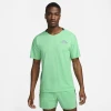 Nike Men's DRI-FIT Trail Solar Chase Short-Sleeve Running Top (363 - Spring Green/Gridiron)