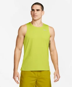 Nike Men's DRI-FIT Miler Running Tank (308 - Bright Cactus/Reflective Silver)