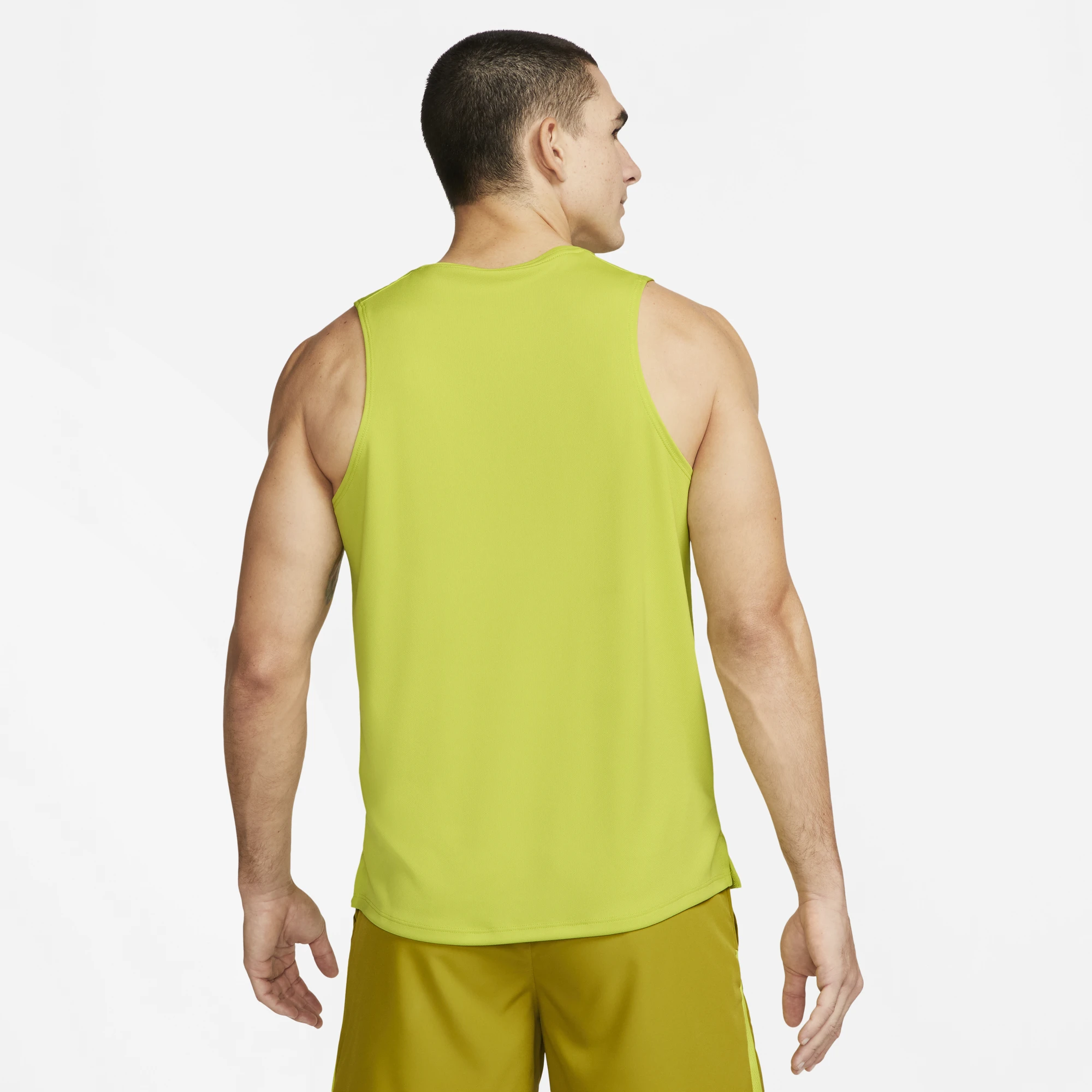 Nike Men's DRI-FIT Miler Running Tank (308 - Bright Cactus/Reflective Silver) 2 Nike Men's DRI-FIT Miler Running Tank (308 - Bright Cactus/Reflective Silver) - Image 2