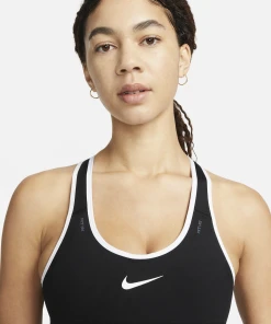 Nike Women's Swoosh On The Run Bra (010 - Black/White/Black/White) -New balance-shop DV9914 010 C PREM 2000