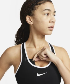 Nike Women's Swoosh On The Run Bra (010 - Black/White/Black/White) -New balance-shop DV9914 010 E PREM 2000