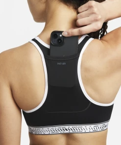 Nike Women's Swoosh On The Run Bra (010 - Black/White/Black/White) -New balance-shop DV9914 010 G PREM 2000