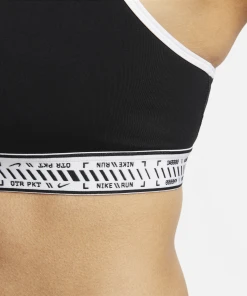 Nike Women's Swoosh On The Run Bra (010 - Black/White/Black/White) -New balance-shop DV9914 010 H PREM 2000