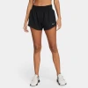 Nike Women's DRI-FIT One Mid-Rise 3" Shorts (010 - Black/Reflective Silver)