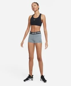 Nike Women's Pro 3" Shorts (084 - Smoke Grey/Heather/Black/Black) -New balance-shop E190154E F7E8 42B5 B8CB AF5DD220E2B2