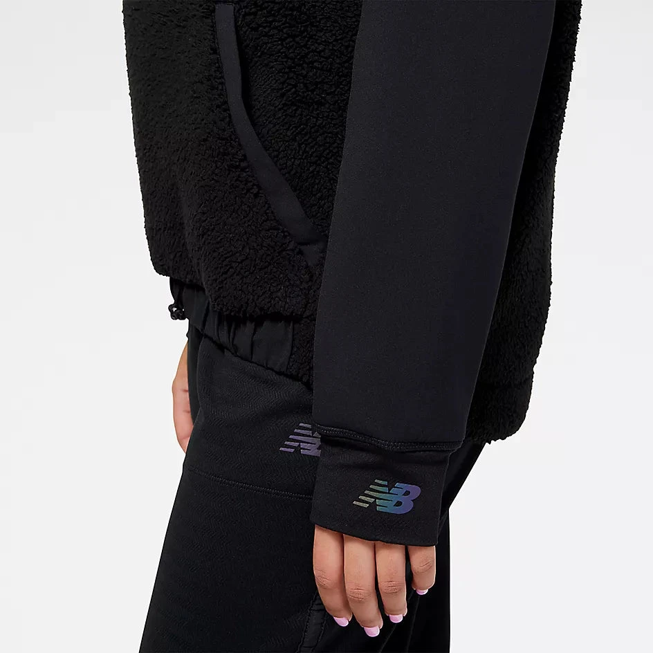 New Balance Women’s Q Speed Sherpa Anorak (BK - Black) 5 New Balance Women’s Q Speed Sherpa Anorak (BK - Black) - Image 5