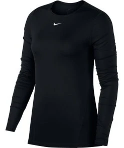 Nike Women’s Pro Long-Sleeve Mesh Top (010 - Black)