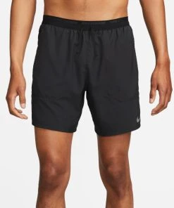 Nike Men's DRI-FIT Stride 7" 2-in-1 Shorts (010 - Black/Black/Black/Reflective Silver)