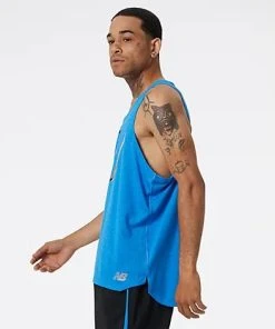 New Balance Men's Graphic Impact Run Singlet (SB8 - Serene Blue/Heather) -New balance-shop F6C17801 51E0 4309 89B7 6E7B83B632D2