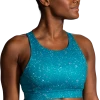 BROOKS Women's Drive 3 Pocket Run Bra (464 - Lagoon Speckle Print)
