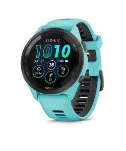 Garmin Forerunner® 265 (Black Bezel With Aqua Case And Aqua/Black Silicone Band)