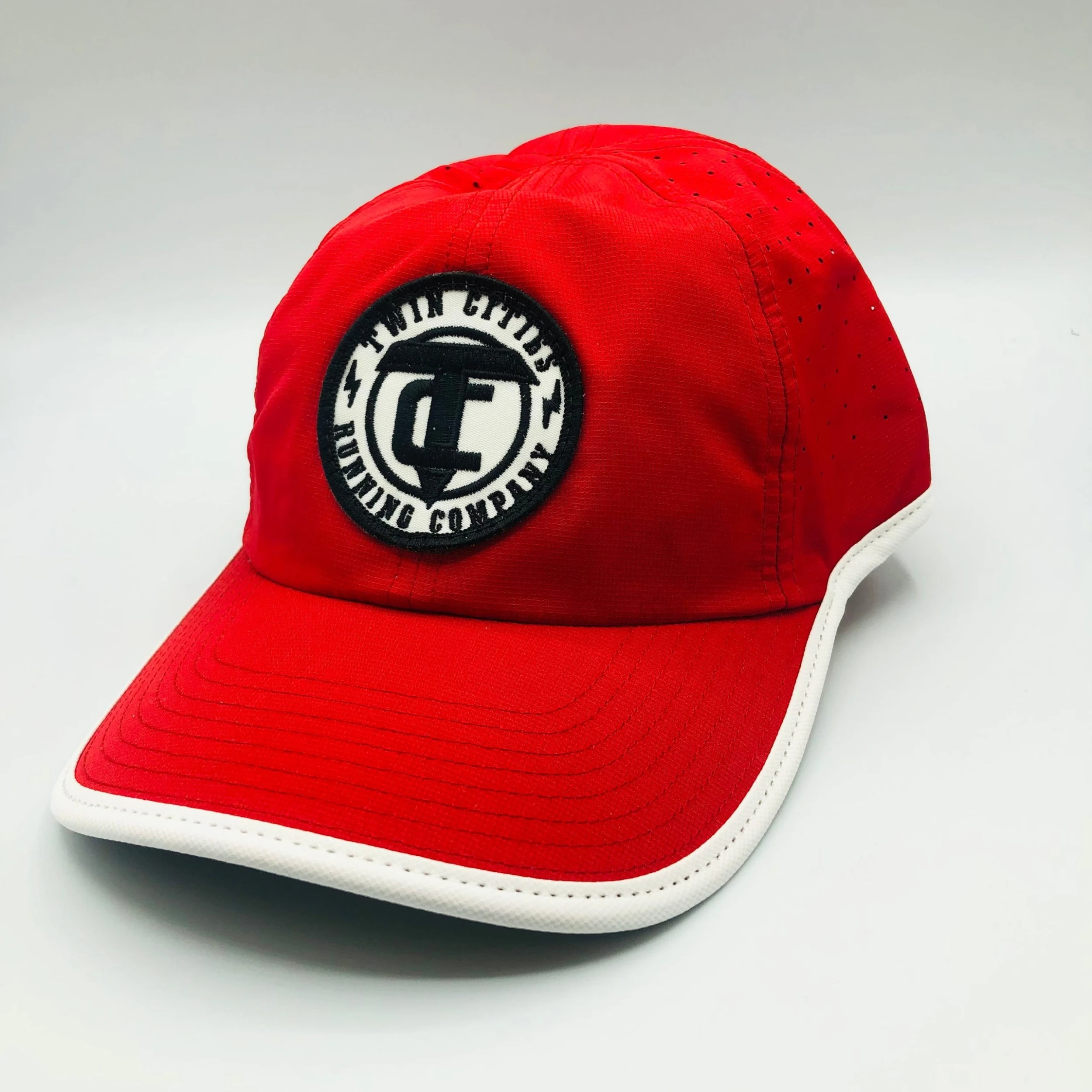 TC Running Co TCRC Power Strike Laser Vented Lite Cap (Red/White) 1 TC Running Co TCRC Power Strike Laser Vented Lite Cap (Red/White)
