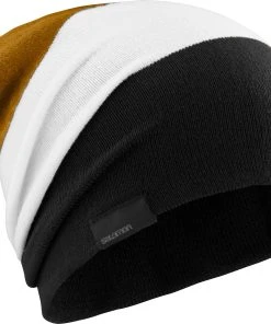 Salomon Flatspin Reversible Beanie (Black/White/Bronze Brown)