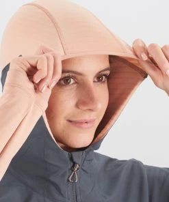 Salomon Women's Outline All Season Hybrid Midlayer (Sirocco/Ebony) -New balance-shop LC1597400 4 MOD outlineallseasonhybridmid siroccoebony capucheelastique w