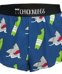 ChicknLegs Men's Blue Sharks 2" Split Shorts
