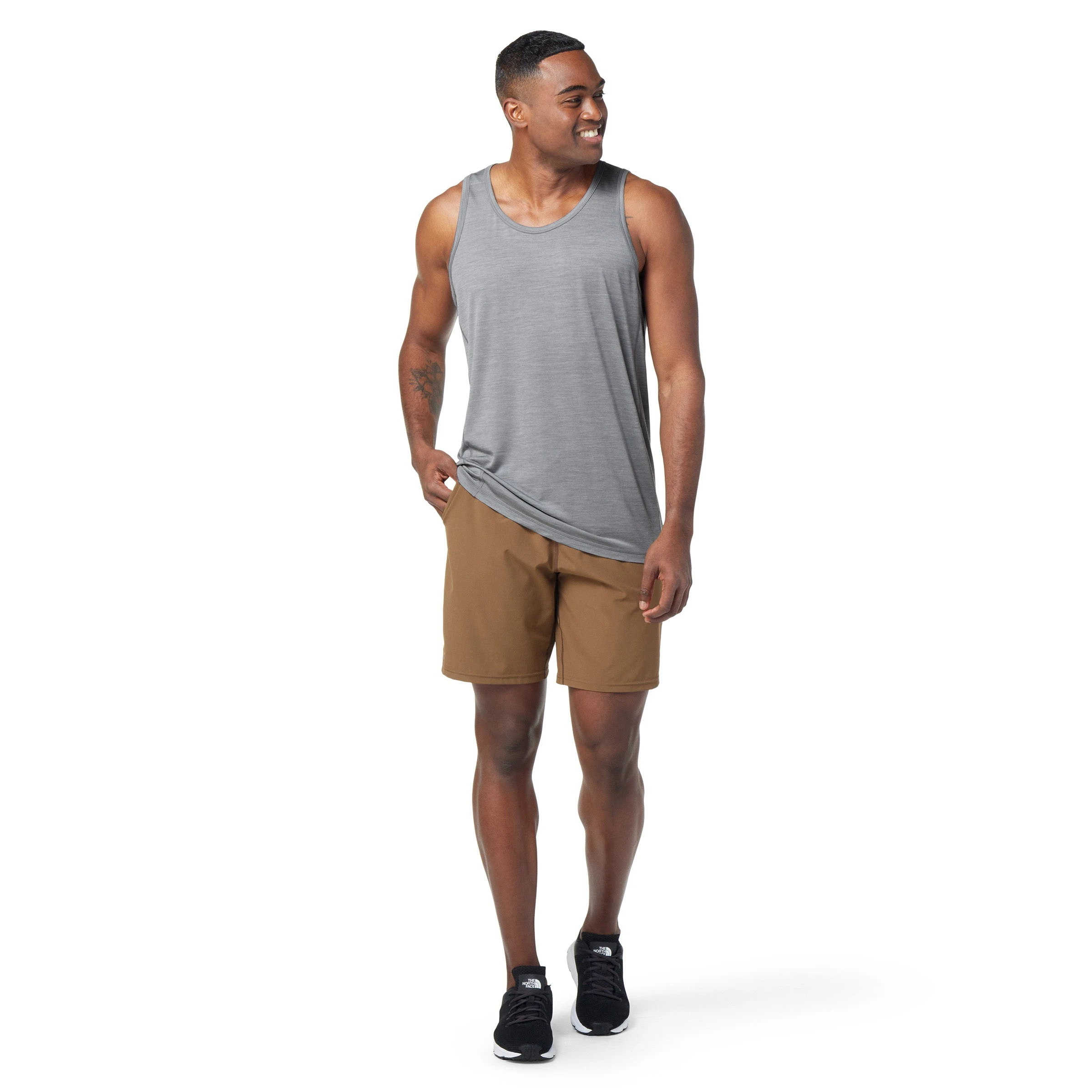 Smartwool Men's Merino Sport Ultralight Tank (545 - Light Gray Heather) 2 Smartwool Men's Merino Sport Ultralight Tank (545 - Light Gray Heather) - Image 2