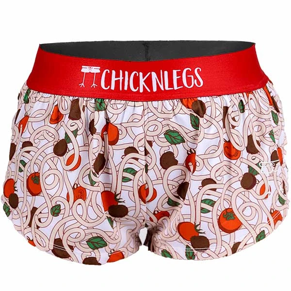 ChicknLegs Women's Pasta Night 1.5" Split Shorts 1 ChicknLegs Women's Pasta Night 1.5" Split Shorts