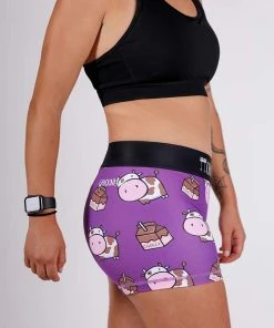 ChicknLegs Women's Choccy Cows 3" Compression Shorts