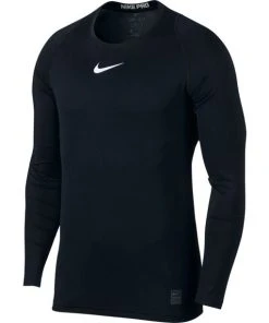 Nike Men's Pro Fitted Long Sleeve (010 - Black/White)