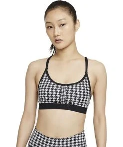 Nike Women’s DRI-FIT Indy Icon Clash Sports Bra (010 - Black/Chile Red)