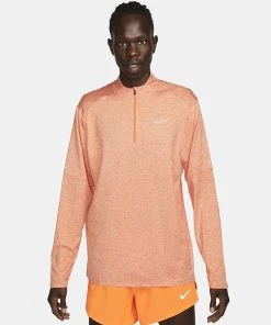 Nike Men's DRI-FIT Element 1/4-Zip Running Top (871 - Orange Trance/Arctic Orange)