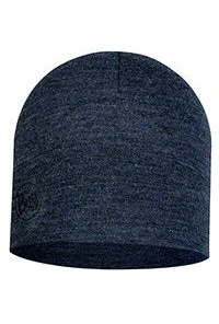 Buff Midweight Merino Wool Hat Night Blue Melange