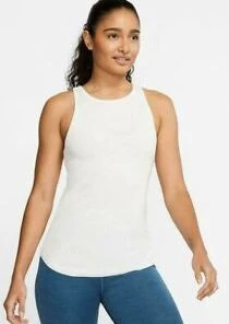 Nike Women's DRI-FIT One Yoga Luxe Ribbed Tank (121 - Summit White)