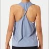 Nike Women's DRI-FIT One Yoga Dots Twist Tank (493 - Slate Blue)