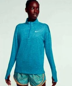 Nike Women’s Element 1/2 Zip Running Top (446 - Blue Heather/Reflective Silver)
