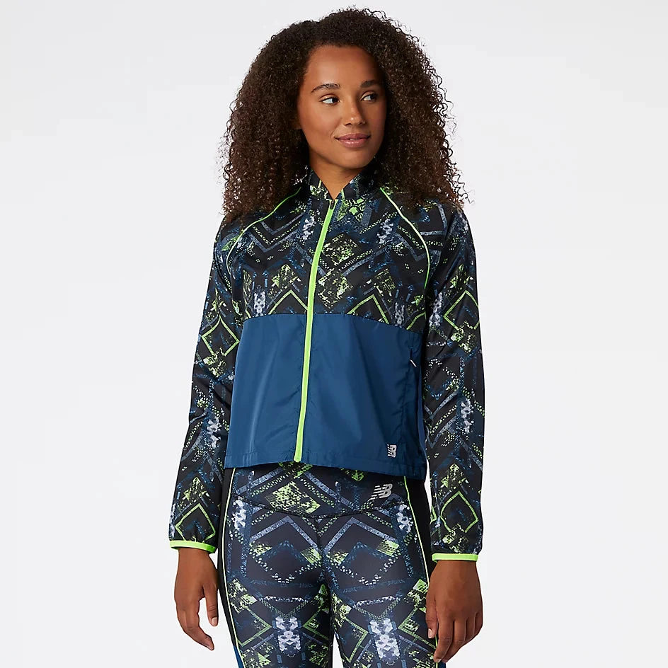 New Balance Women's Printed Fast Flight Jacket (RGV - Rogue Wave) 1 New Balance Women's Printed Fast Flight Jacket (RGV - Rogue Wave)